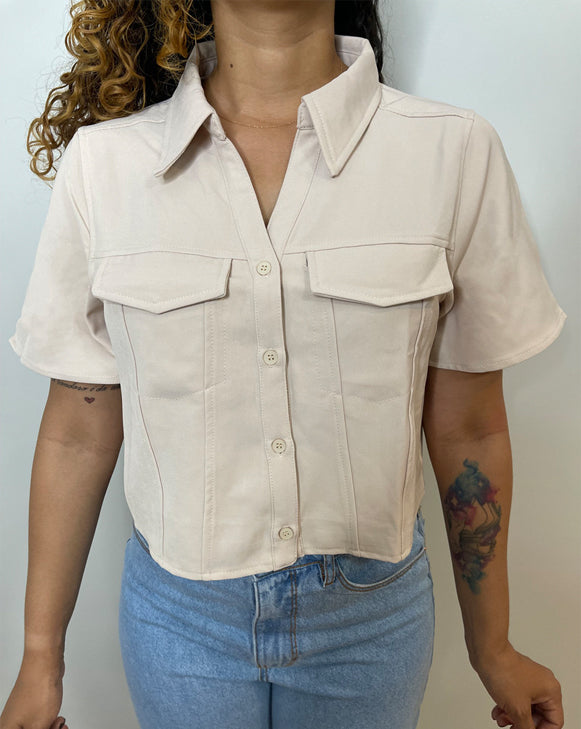 Camisa Cropped Alfaiataria