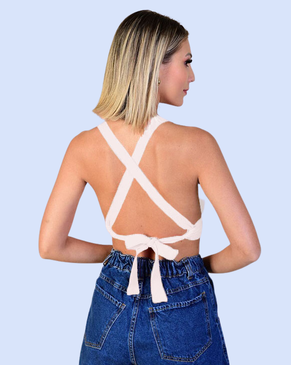 Cropped de Tricot de Amarrar