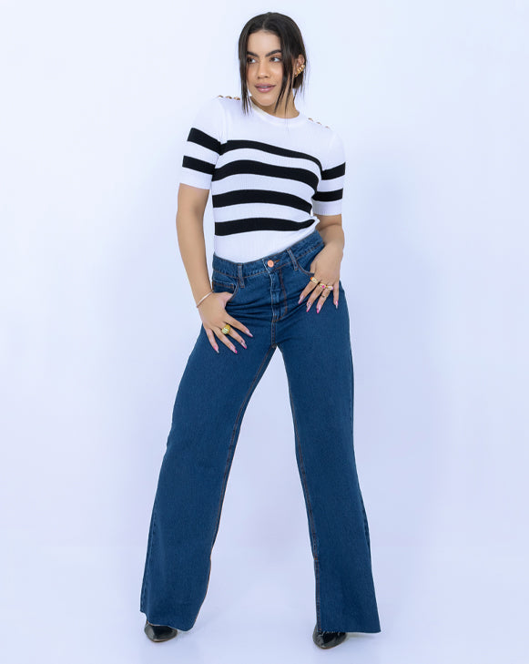 Calça Jeans Tun Wide Leg Ibira Abertura