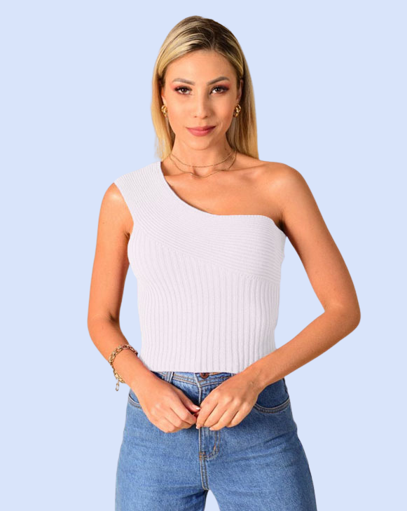 Blusa de Tricot Cropped Mula Manca