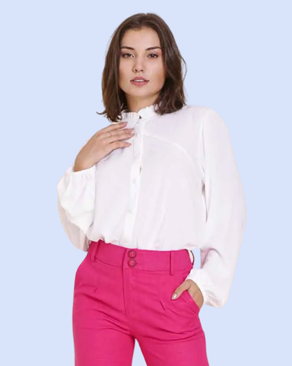 Camisa Feminina Creponada