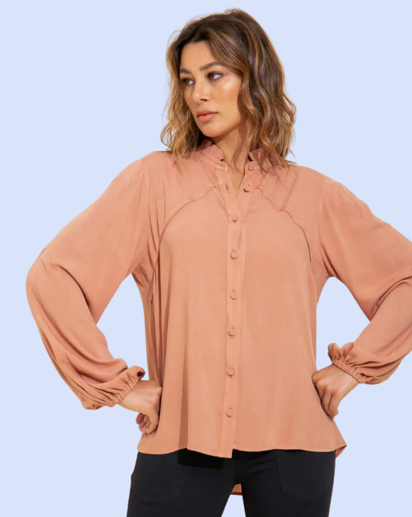 Camisa Feminina Creponada