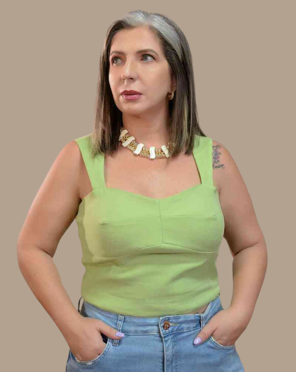 Blusa Cropped Feminina Alfaiataria