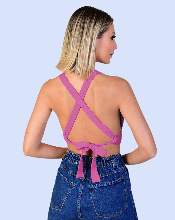 Cropped de Tricot de Amarrar