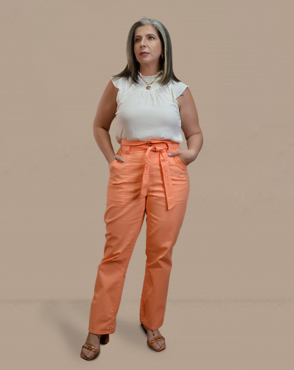 Calça Jeans Feminina Clochard Coral