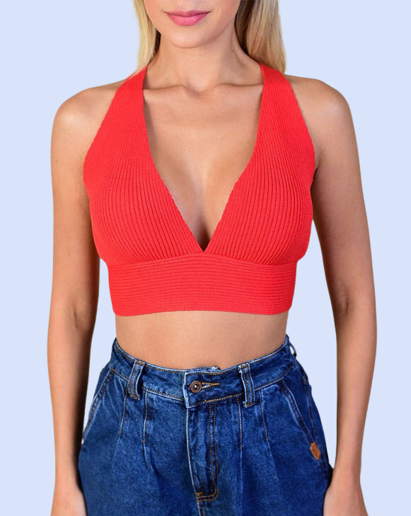 Cropped de Tricot de Amarrar