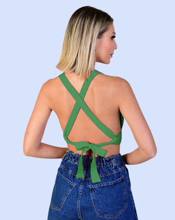 Cropped de Tricot de Amarrar