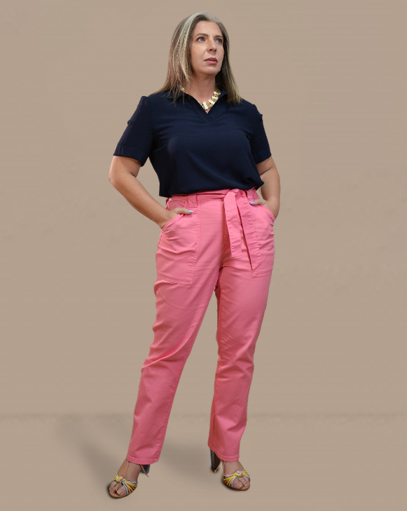 Calça Jeans Feminina Clochard Rosa Claro